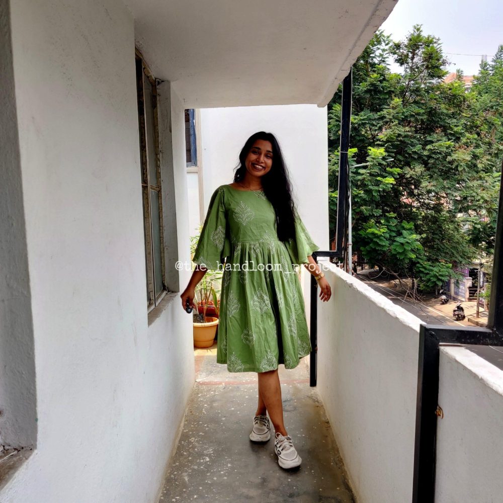 Green cotton dress