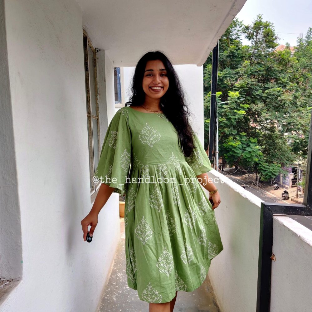 Green cotton dress - Image 3