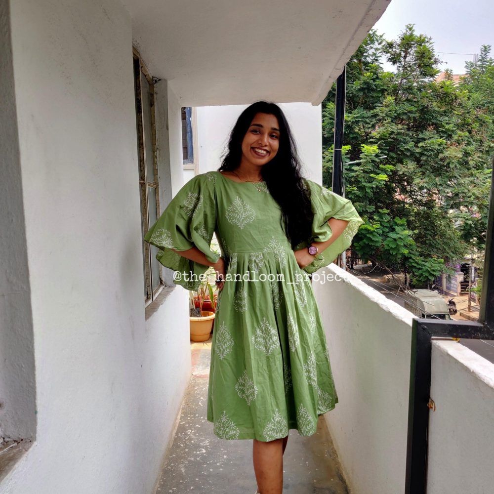 Green cotton dress - Image 2