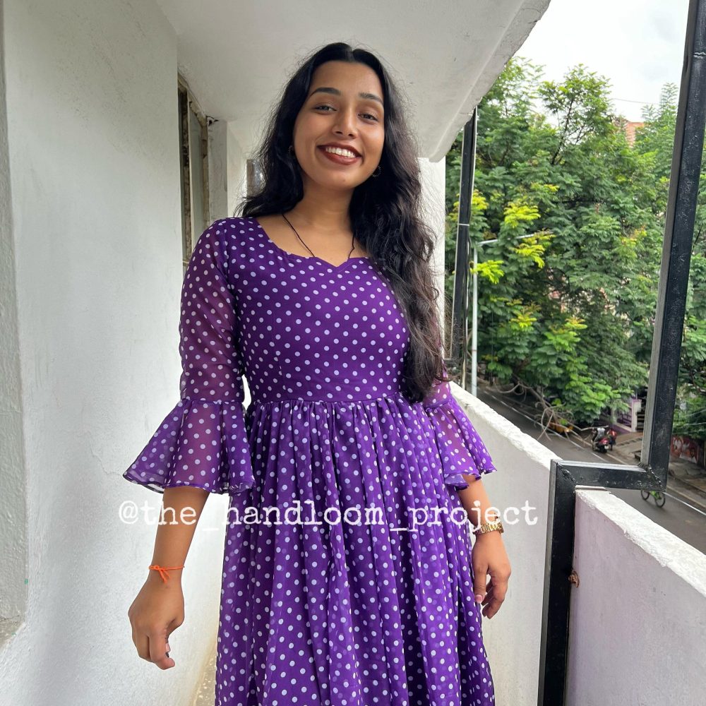 Purple georgette dress - Image 2