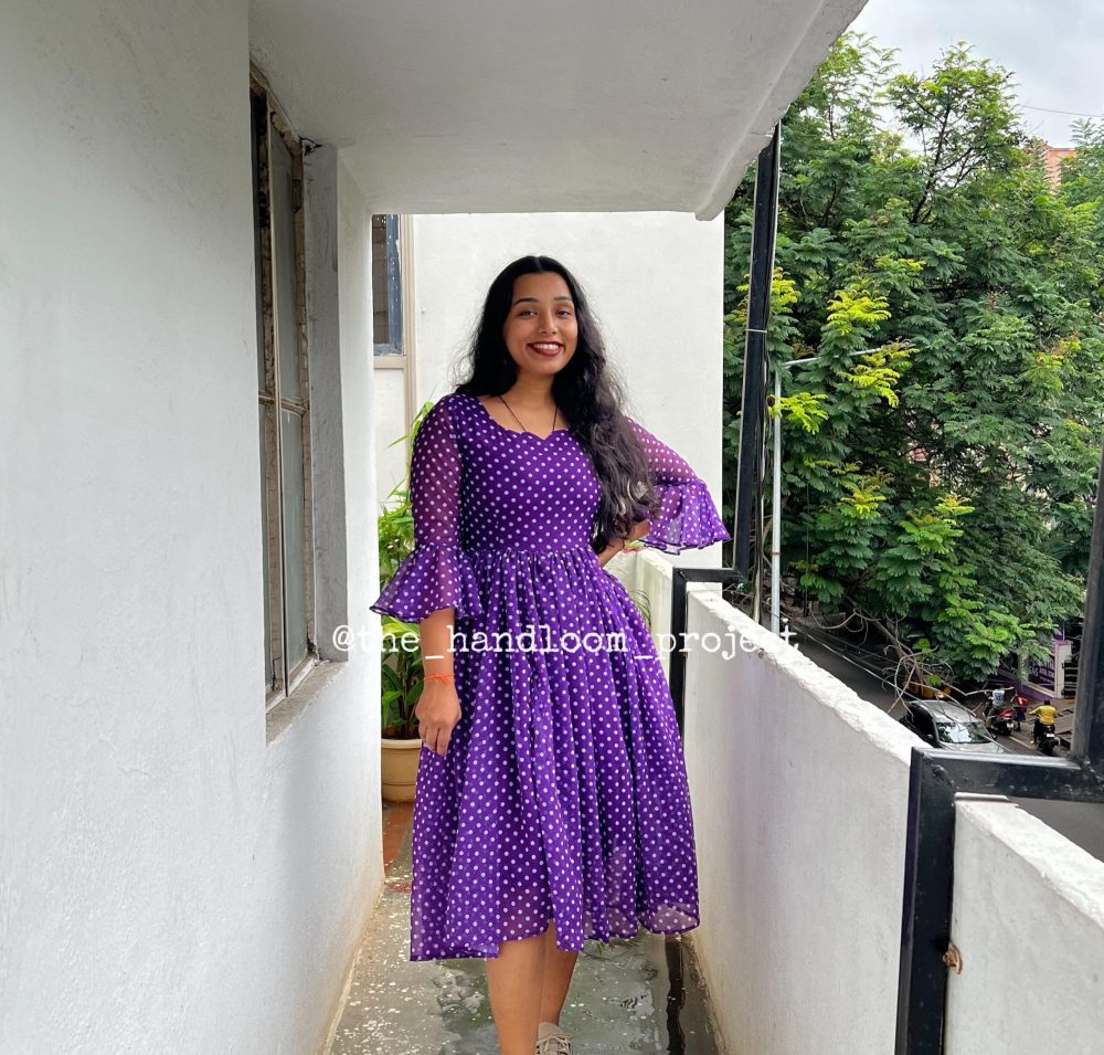 Purple georgette dress - Image 3