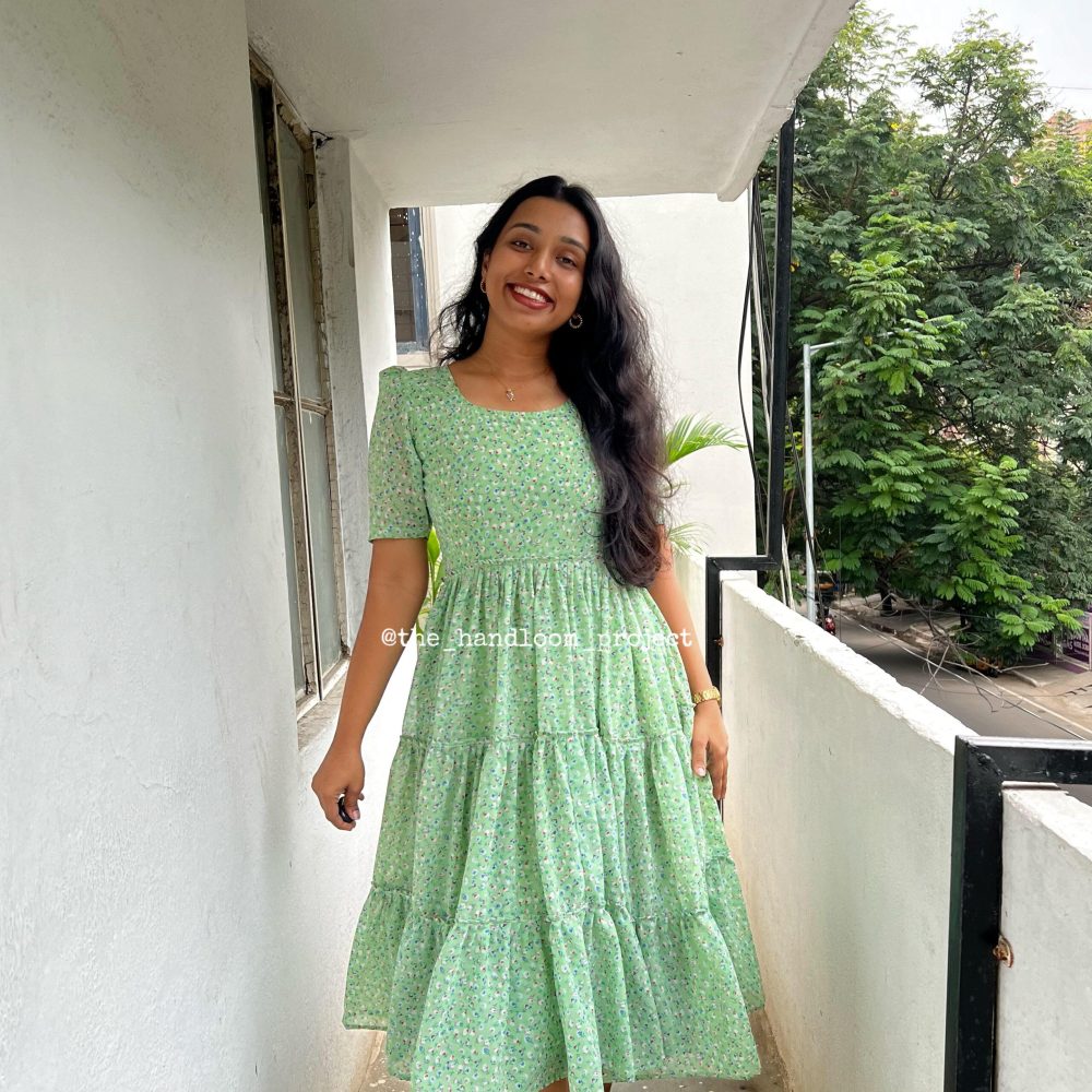 Pista green georgette dress - Image 2